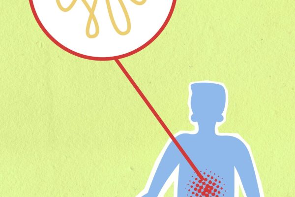 Illustration of gut inflammation representing autoimmune disease and how water fasting supports healing