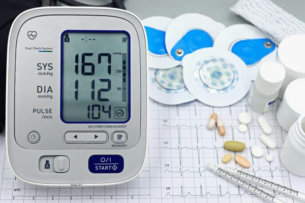Blood pressure monitor representing the dramatic improvements water fasting can produce for hypertension